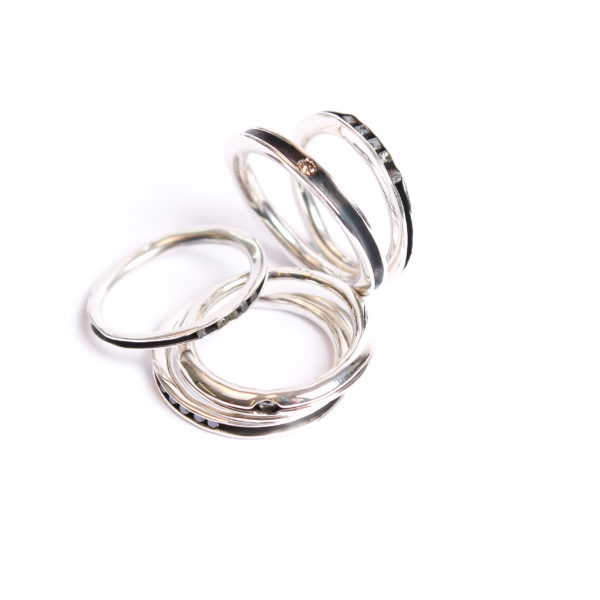 Black forged cubic zirconia ring. - Image 3