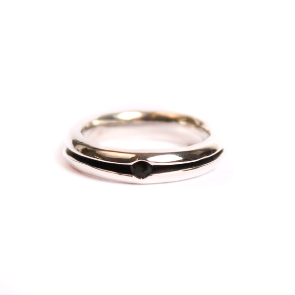 Single stone champagne brown cubic zirconia forged ring