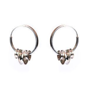 Silver creoles with multiple forged loops