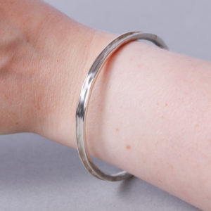 Medium silver forged bangle.